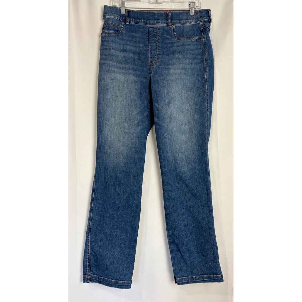 Spanx Jean-ish Ankle Straight Pull-on Jeans Medium Wash XL Casual Stretch
